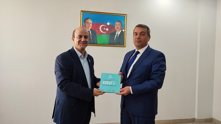 President ECOSF Prof. Komail Tayebi (left) made a Courtesy Call upon the Ambassador of Azerbaijan and presented Five Year Report of ECOSF (2 Nov 2022)